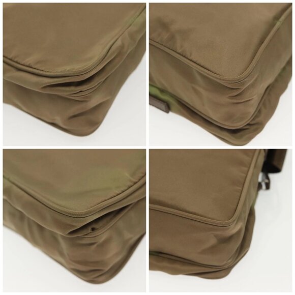 PRADA Shoulder Bag Nylon Khaki Silver Auth ki5896 - Picture 14 of 16